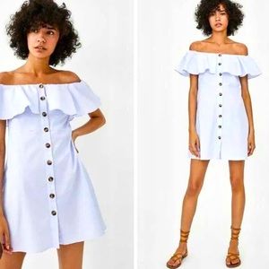 Used Baby Blue Zara Cotton Sun Dress